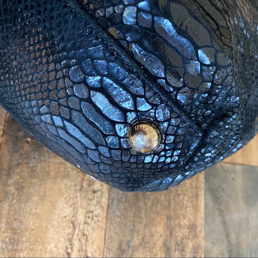 Michael Kors Black Embossed Python Harpertote - image 6